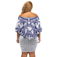 Personalised Tonga Queen Salote College Off Shoulder Short Dress Centenary White Version