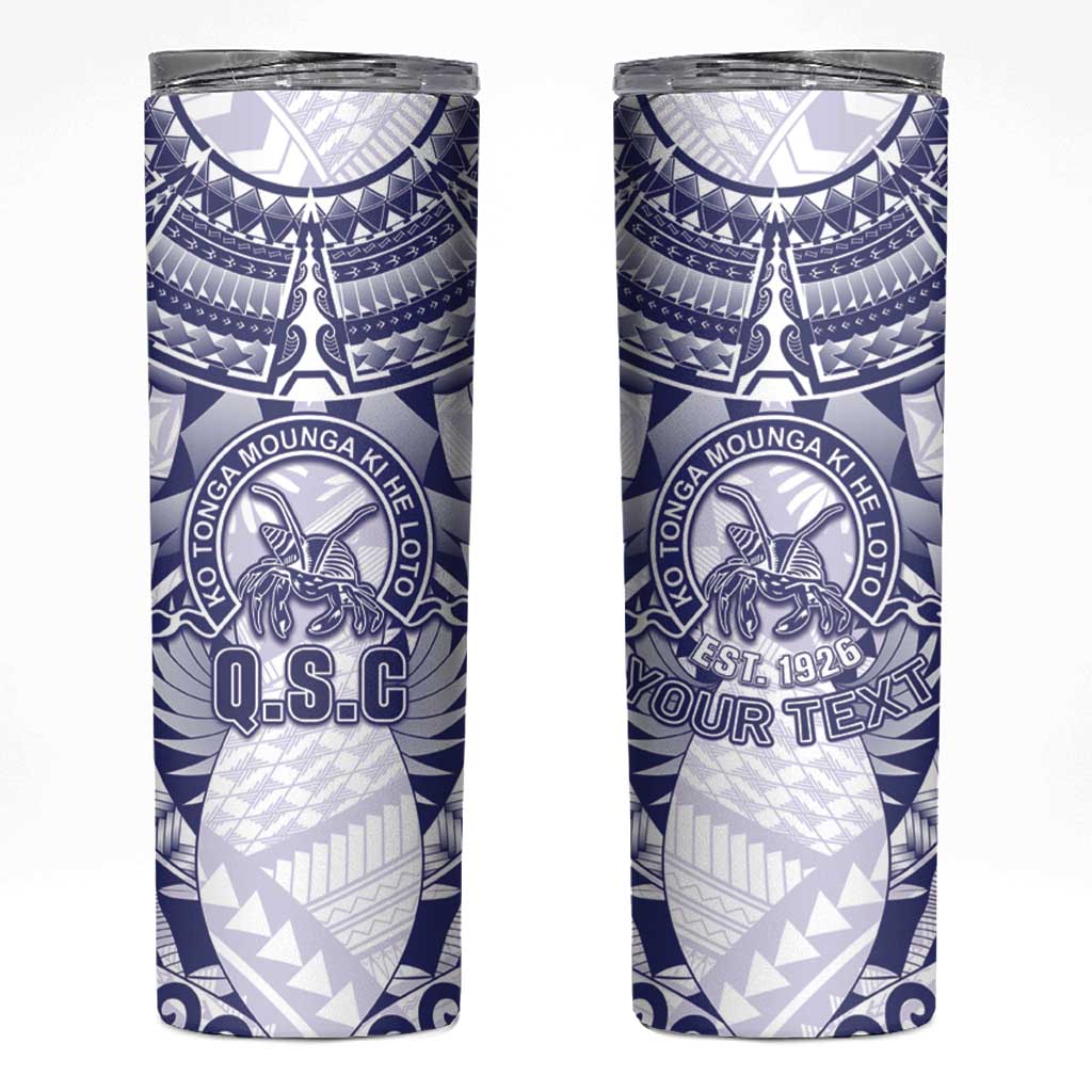 Personalised Tonga Queen Salote College Skinny Tumbler Centenary White Version