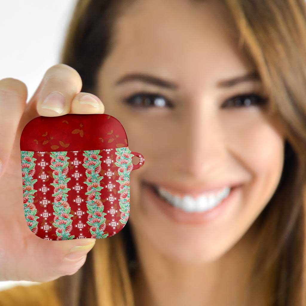 Hawaii Ohia Lehua AirPods Case Tropical Vibes Crimson