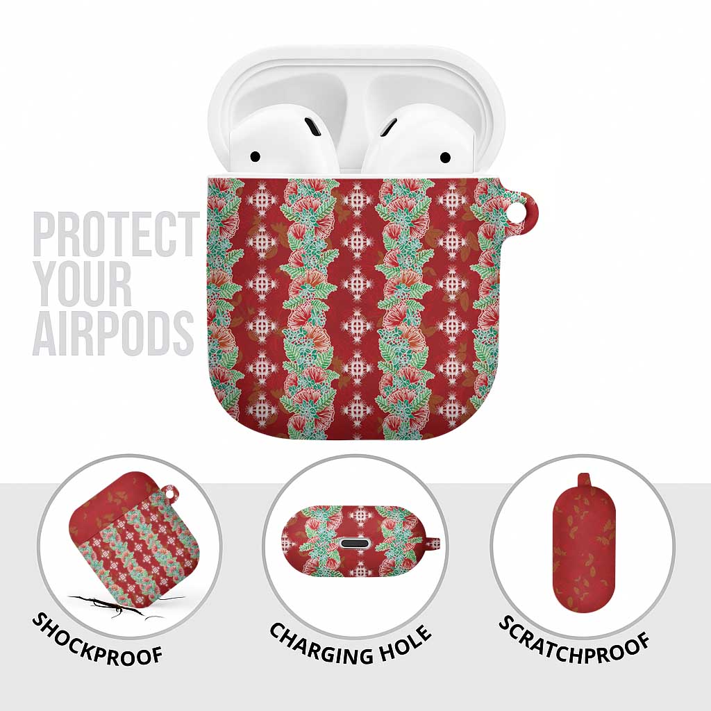 Hawaii Ohia Lehua AirPods Case Tropical Vibes Crimson