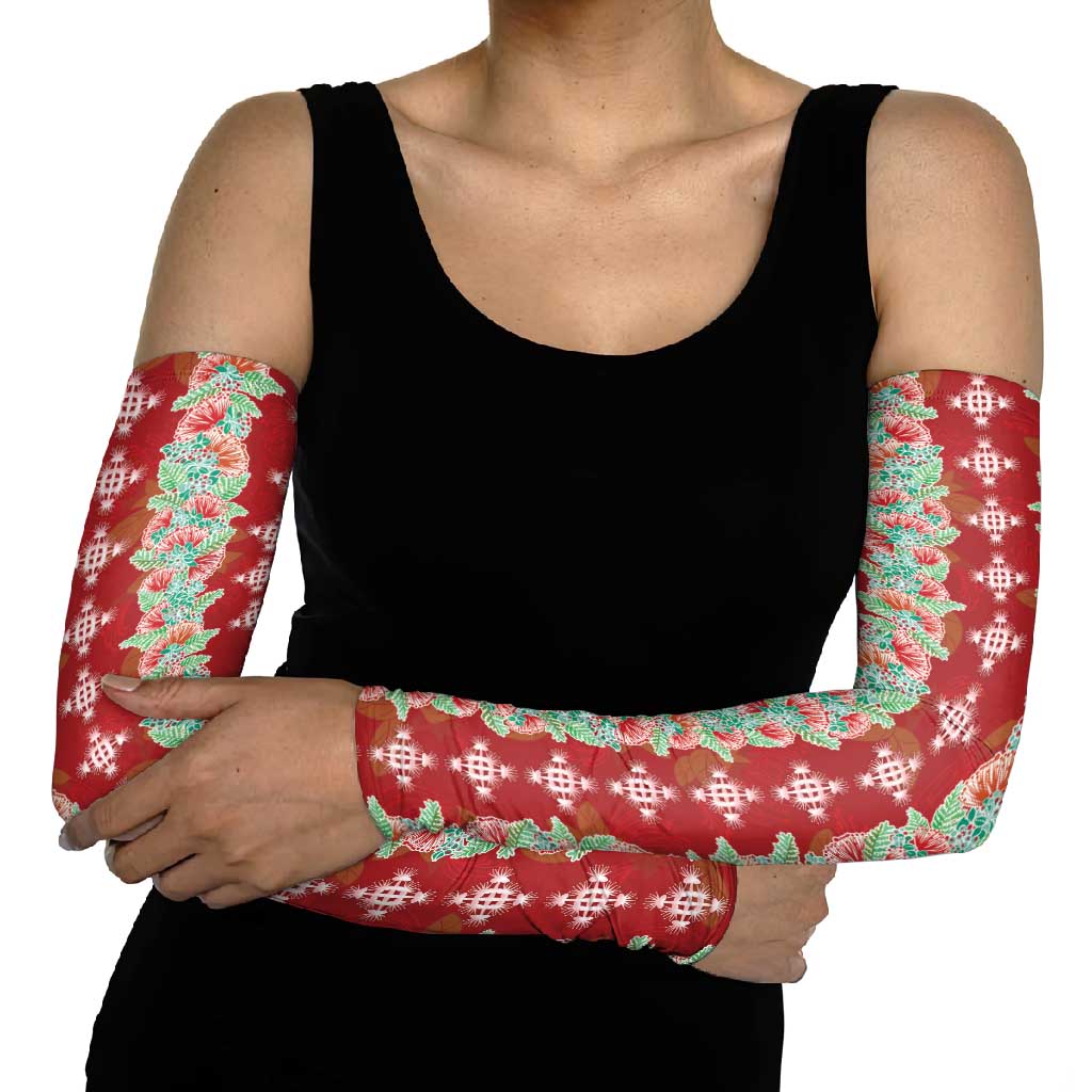 Hawaii Ohia Lehua Arm Sleeves Tropical Vibes Crimson