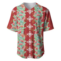 Hawaii Ohia Lehua Baseball Jersey Tropical Vibes Crimson