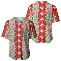 Hawaii Ohia Lehua Baseball Jersey Tropical Vibes Crimson