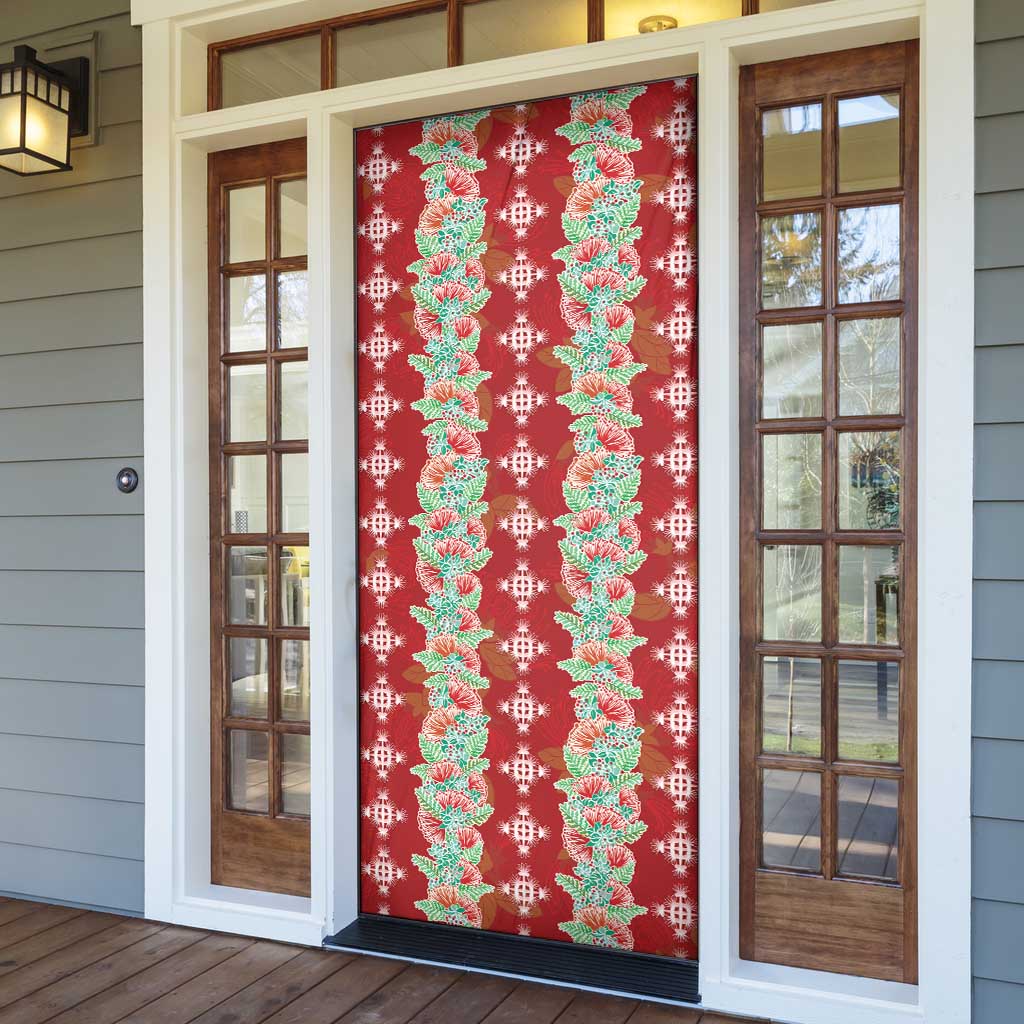 Hawaii Ohia Lehua Door Cover Tropical Vibes Crimson