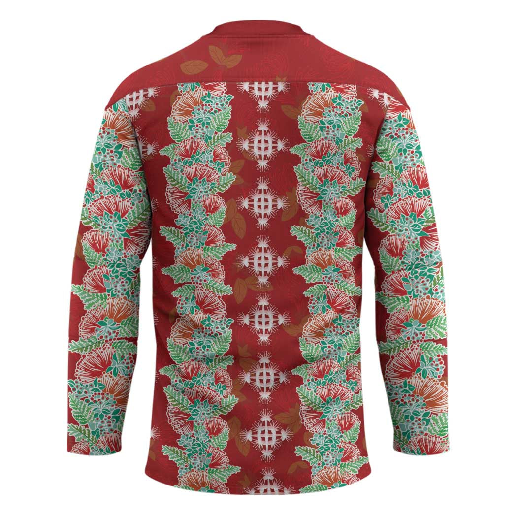 Hawaii Ohia Lehua Hockey Jersey Tropical Vibes Crimson