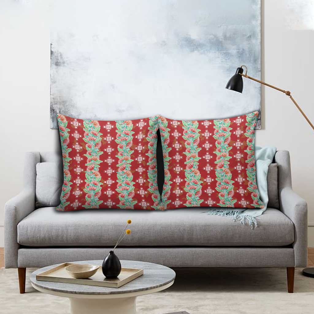 Hawaii Ohia Lehua Pillow Cover Tropical Vibes Crimson LT05 - Polynesian Pride