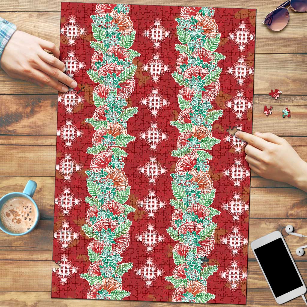 Hawaii Ohia Lehua Puzzle Tropical Vibes Crimson