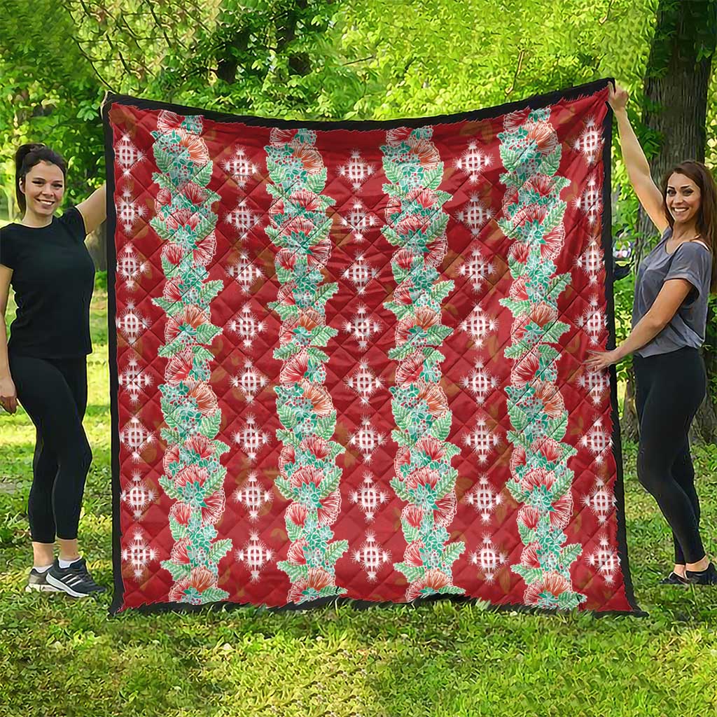 Hawaii Ohia Lehua Quilt Tropical Vibes Crimson LT05 - Polynesian Pride