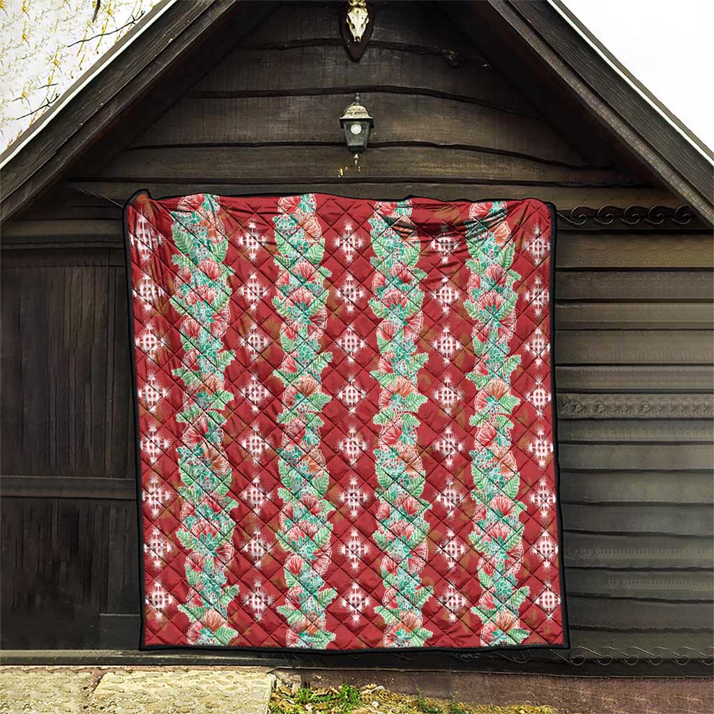 Hawaii Ohia Lehua Quilt Tropical Vibes Crimson LT05 - Polynesian Pride