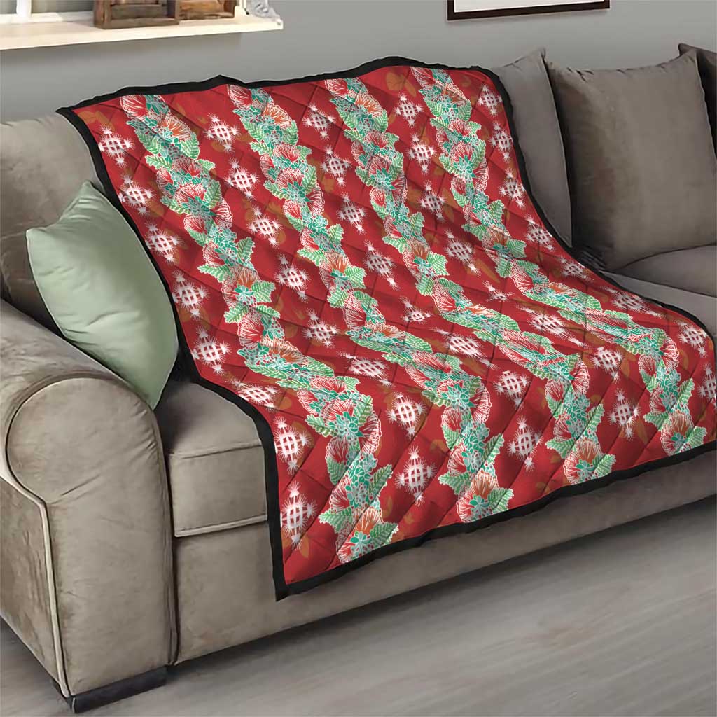 Hawaii Ohia Lehua Quilt Tropical Vibes Crimson LT05 - Polynesian Pride