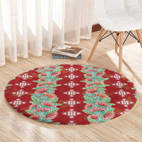 Hawaii Ohia Lehua Round Carpet Tropical Vibes Crimson LT05 - Polynesian Pride