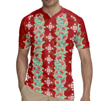 Hawaii Ohia Lehua Rugby Jersey Tropical Vibes Crimson