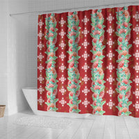 Hawaii Ohia Lehua Shower Curtain Tropical Vibes Crimson