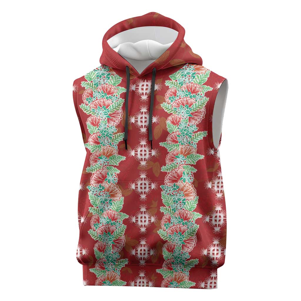 Hawaii Ohia Lehua Sleeveless Hoodie Tropical Vibes Crimson LT05 Crimson - Polynesian Pride