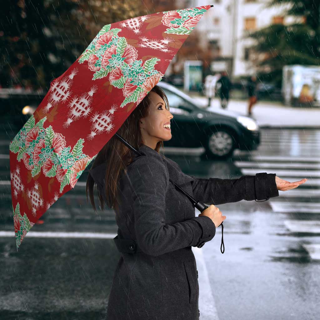 Hawaii Ohia Lehua Umbrella Tropical Vibes Crimson