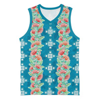 Hawaii Ohia Lehua Basketball Jersey Tropical Vibes Teal