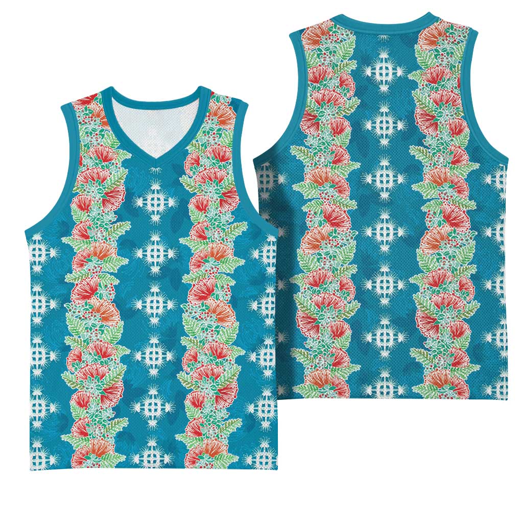 Hawaii Ohia Lehua Basketball Jersey Tropical Vibes Teal