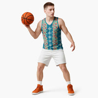 Hawaii Ohia Lehua Basketball Jersey Tropical Vibes Teal