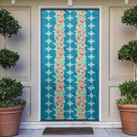 Hawaii Ohia Lehua Door Cover Tropical Vibes Teal
