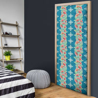 Hawaii Ohia Lehua Door Cover Tropical Vibes Teal