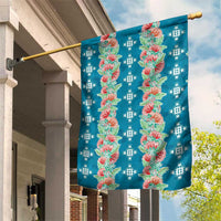 Hawaii Ohia Lehua Garden Flag Tropical Vibes Teal