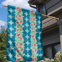 Hawaii Ohia Lehua Garden Flag Tropical Vibes Teal