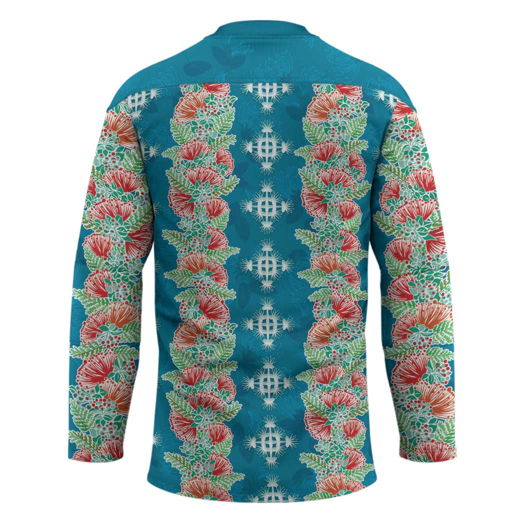 Hawaii Ohia Lehua Hockey Jersey Tropical Vibes Teal