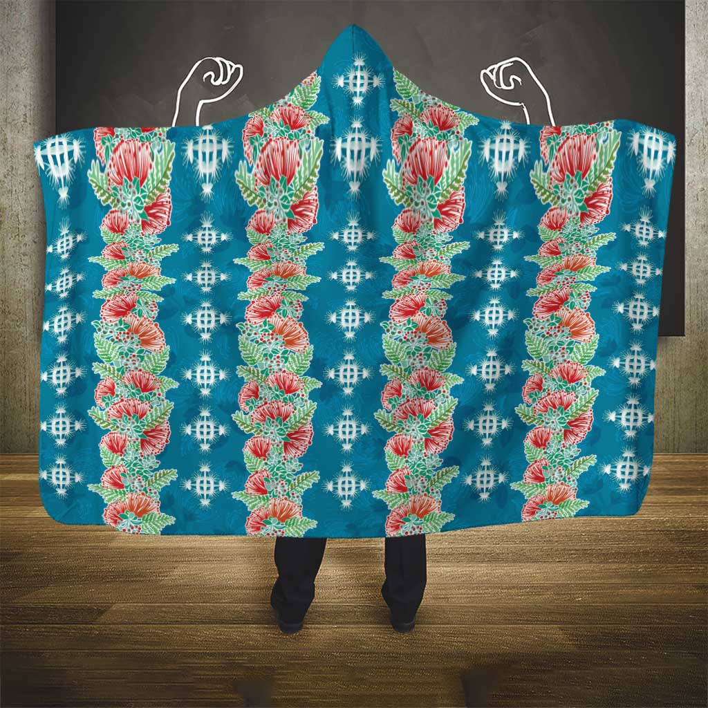 Hawaii Ohia Lehua Hooded Blanket Tropical Vibes Teal