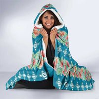 Hawaii Ohia Lehua Hooded Blanket Tropical Vibes Teal