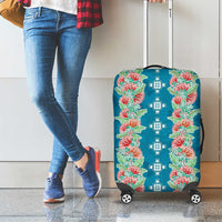 Hawaii Ohia Lehua Luggage Cover Tropical Vibes Teal
