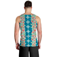 Hawaii Ohia Lehua Men Tank Top Tropical Vibes Teal