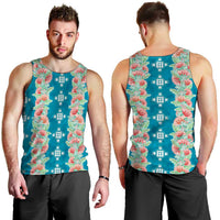 Hawaii Ohia Lehua Men Tank Top Tropical Vibes Teal