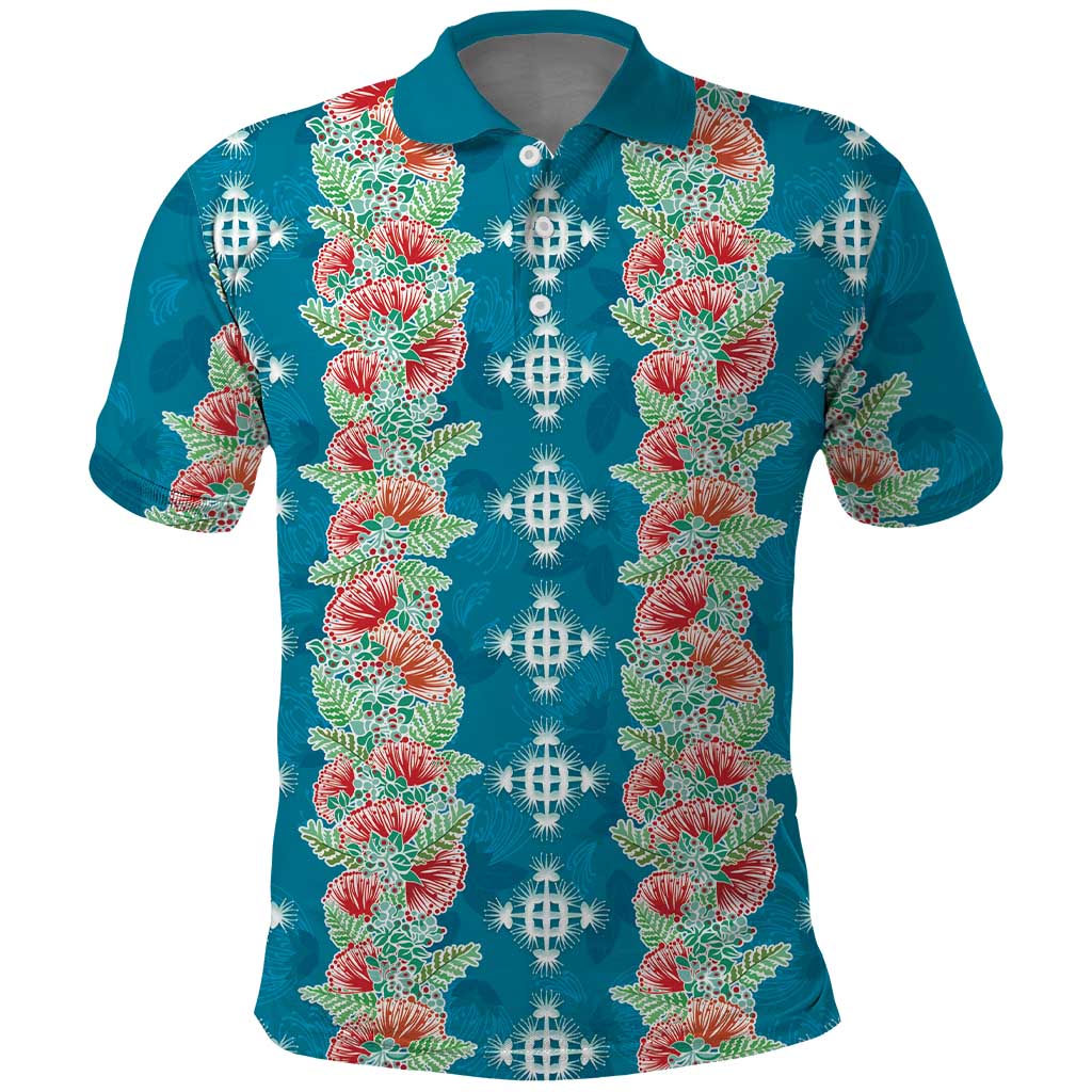 Hawaii Ohia Lehua Polo Shirt Tropical Vibes Teal