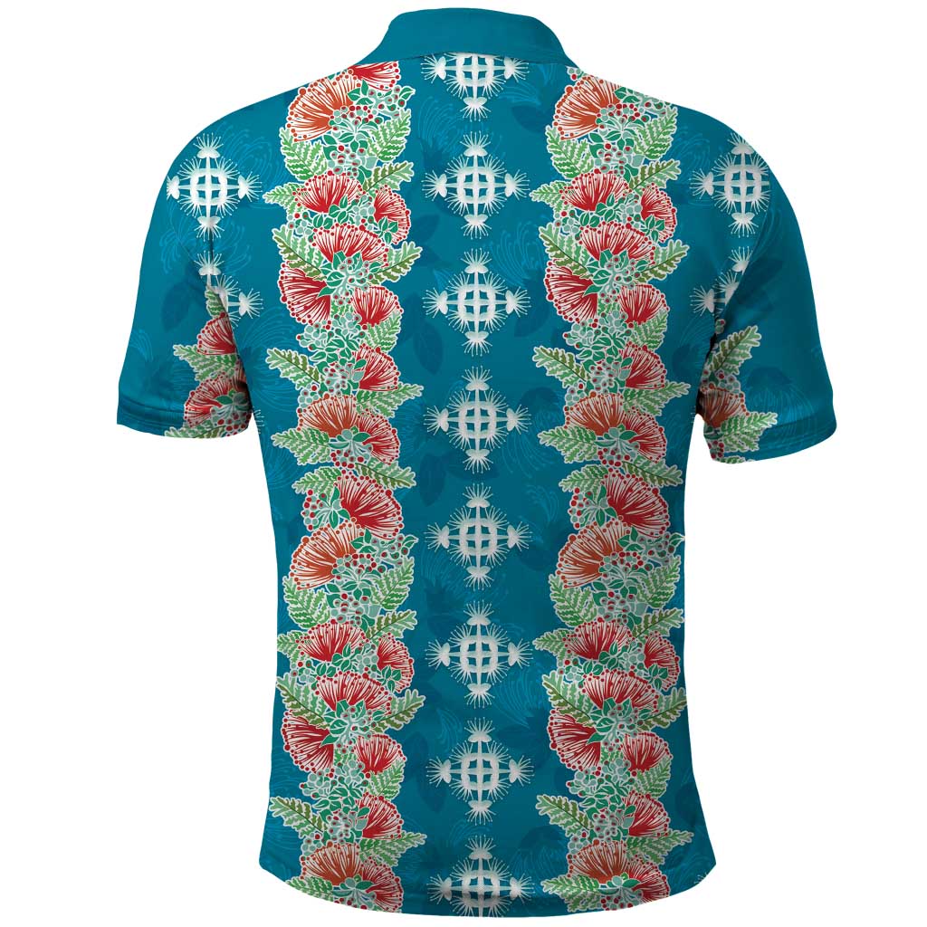 Hawaii Ohia Lehua Polo Shirt Tropical Vibes Teal