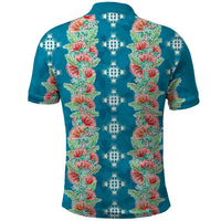Hawaii Ohia Lehua Polo Shirt Tropical Vibes Teal