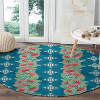 Hawaii Ohia Lehua Round Carpet Tropical Vibes Teal LT05 - Polynesian Pride