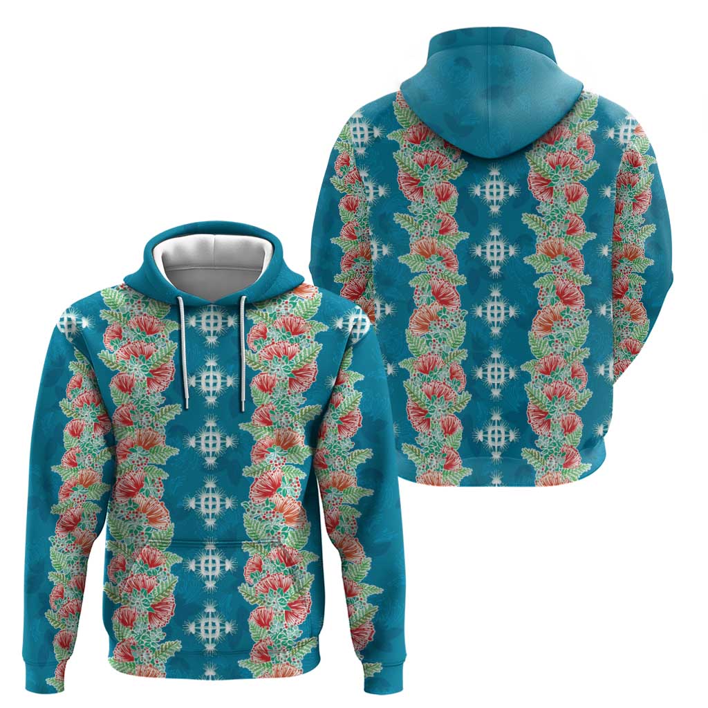 Hawaii Ohia Lehua Zip Hoodie Tropical Vibes Teal