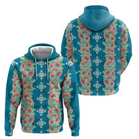 Hawaii Ohia Lehua Zip Hoodie Tropical Vibes Teal