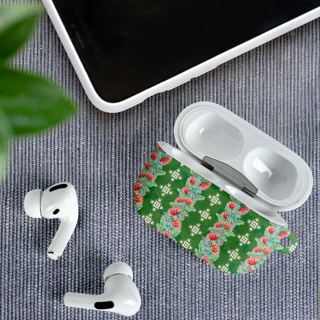 Hawaii Ohia Lehua AirPods Case Tropical Vibes Green