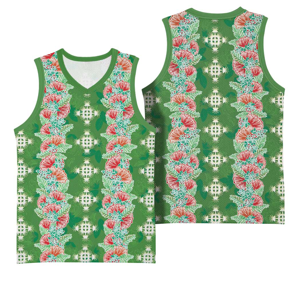 Hawaii Ohia Lehua Basketball Jersey Tropical Vibes Green LT05 - Polynesian Pride