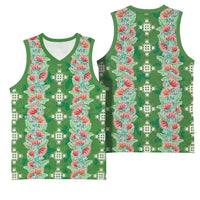 Hawaii Ohia Lehua Basketball Jersey Tropical Vibes Green LT05 - Polynesian Pride