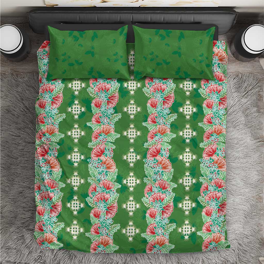 Hawaii Ohia Lehua Bedding Set Tropical Vibes Green