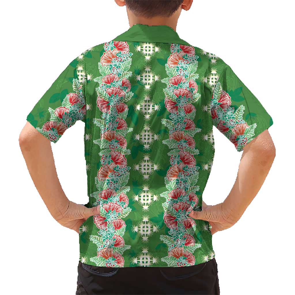 Hawaii Ohia Lehua Family Matching Summer Maxi Dress and Hawaiian Shirt Tropical Vibes Green LT05 - Polynesian Pride