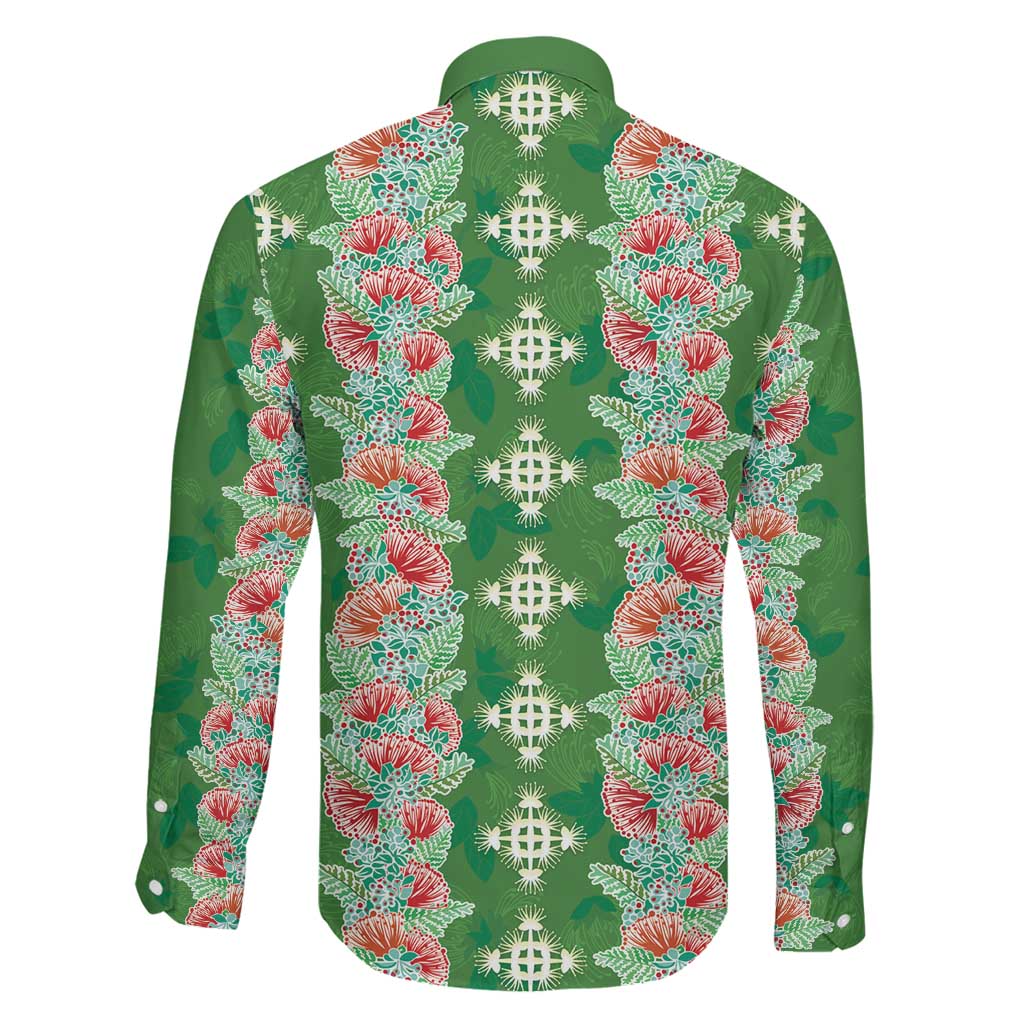 Hawaii Ohia Lehua Family Matching Summer Maxi Dress and Hawaiian Shirt Tropical Vibes Green LT05 - Polynesian Pride