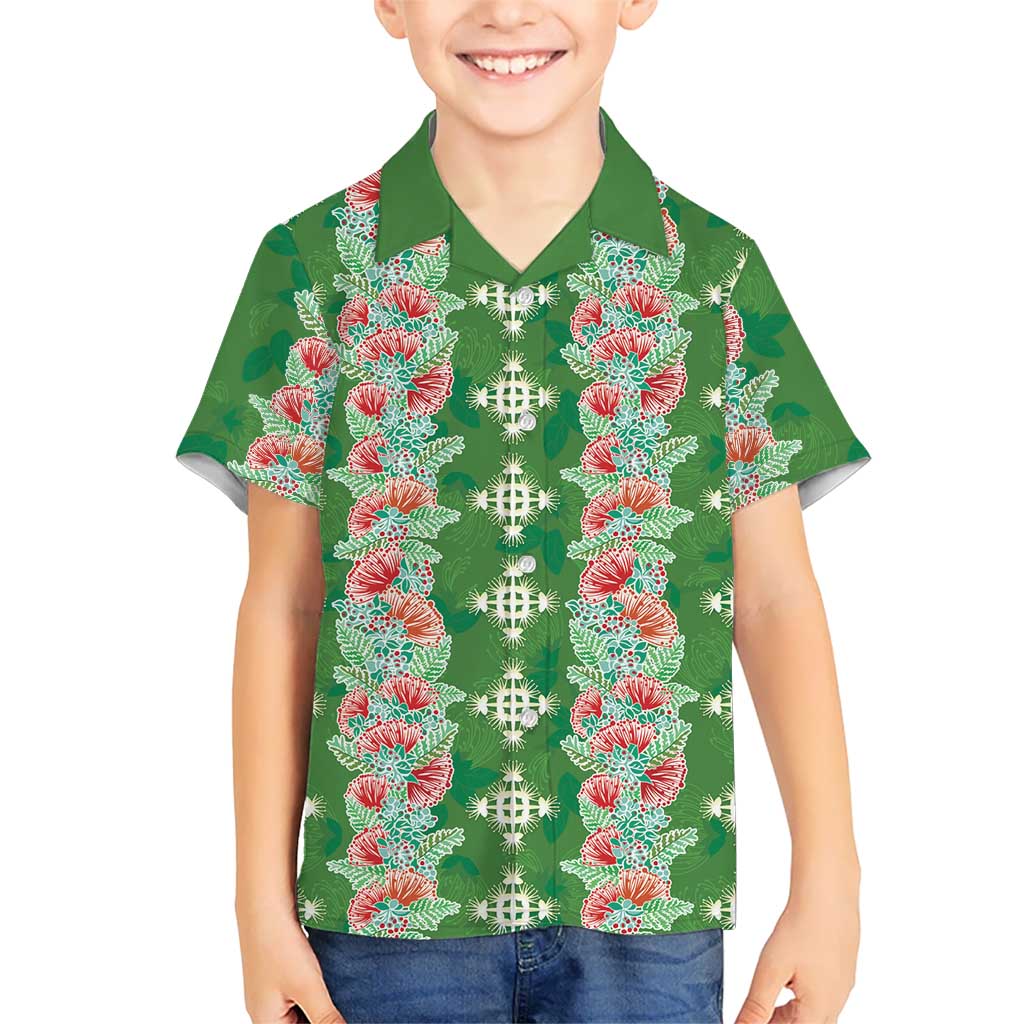 Hawaii Ohia Lehua Family Matching Summer Maxi Dress and Hawaiian Shirt Tropical Vibes Green LT05 Son's Shirt Green - Polynesian Pride