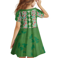 Hawaii Ohia Lehua Kid Short Sleeve Dress Tropical Vibes Green