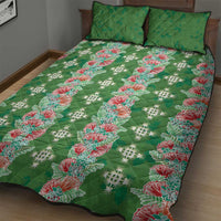 Hawaii Ohia Lehua Quilt Bed Set Tropical Vibes Green LT05 - Polynesian Pride