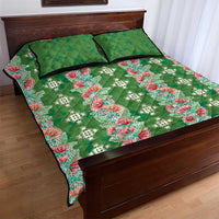 Hawaii Ohia Lehua Quilt Bed Set Tropical Vibes Green LT05 - Polynesian Pride