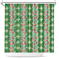 Hawaii Ohia Lehua Shower Curtain Tropical Vibes Green