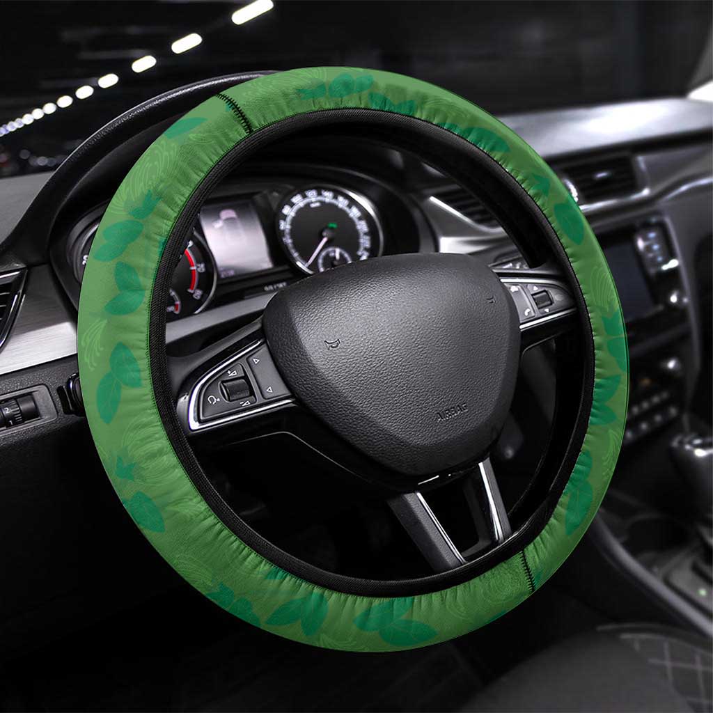 Hawaii Ohia Lehua Steering Wheel Cover Tropical Vibes Green